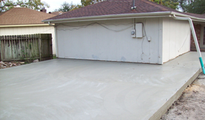 concrete driveway backyard